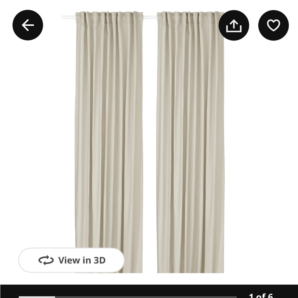 IKEA Ginstmott beige curtains